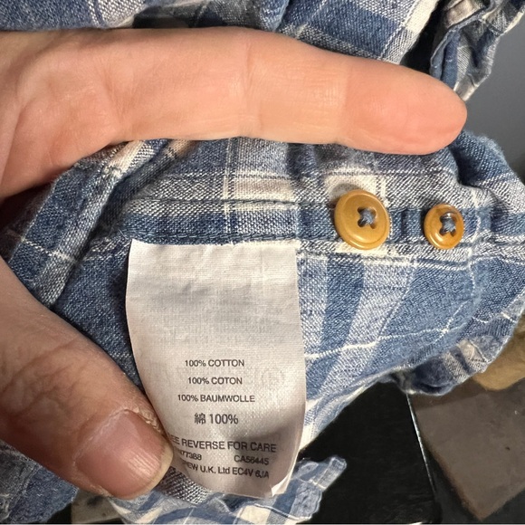 J.Crew Plaid Blue Slim Fit Button Down Cotton Casual Shirt Men's XS - Picture 4 of 5